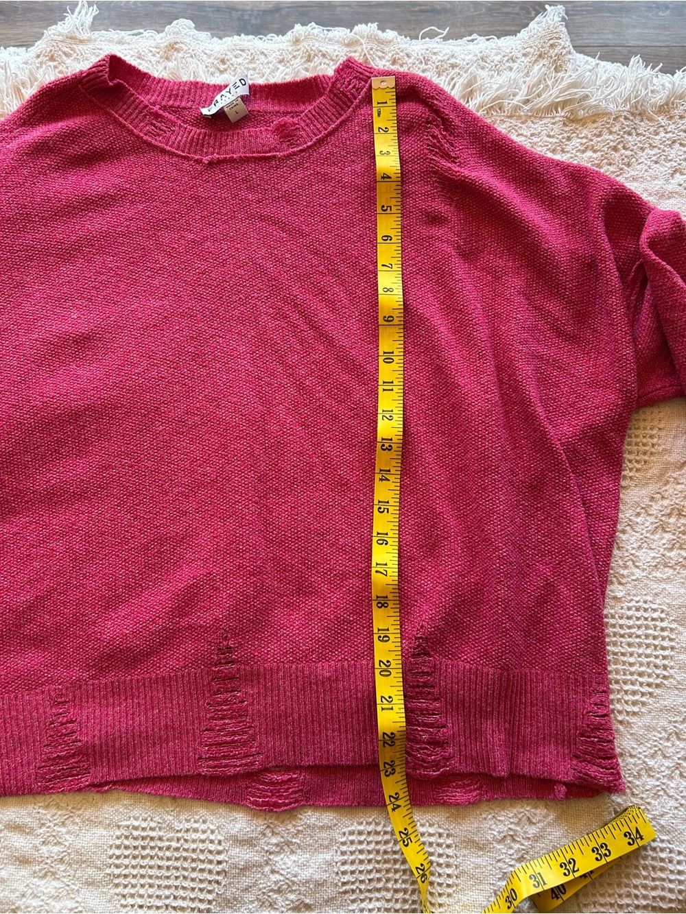 Frayed Jeans Distressed Crewneck Sweater - Women - Picture 9 of 9